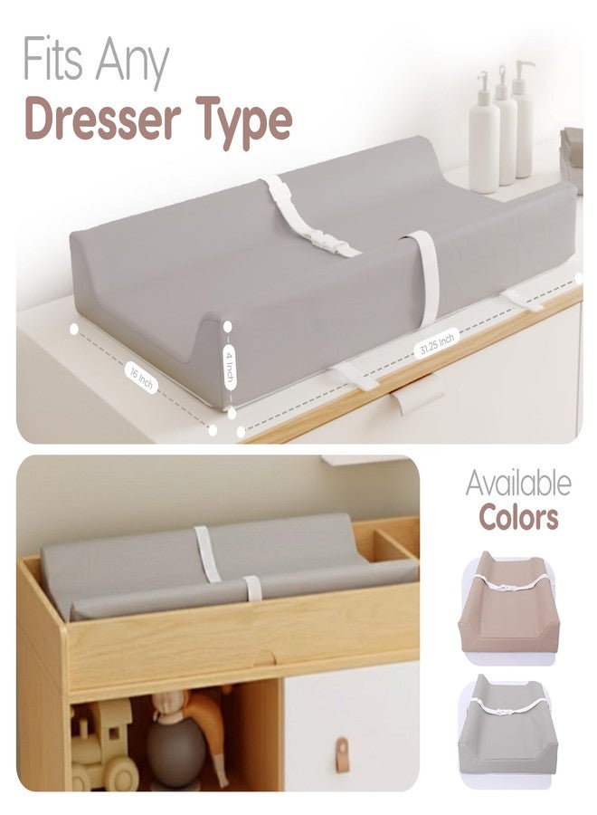 Sleepah Waterproof Diaper Changing Pad by Sleepah – Vegan Leather – Wipeable Foam Changing Pad for Dresser or Table with Removable, Machine-Washable Cover – Standard Size Diaper Changing Pad – Grey - Image 3